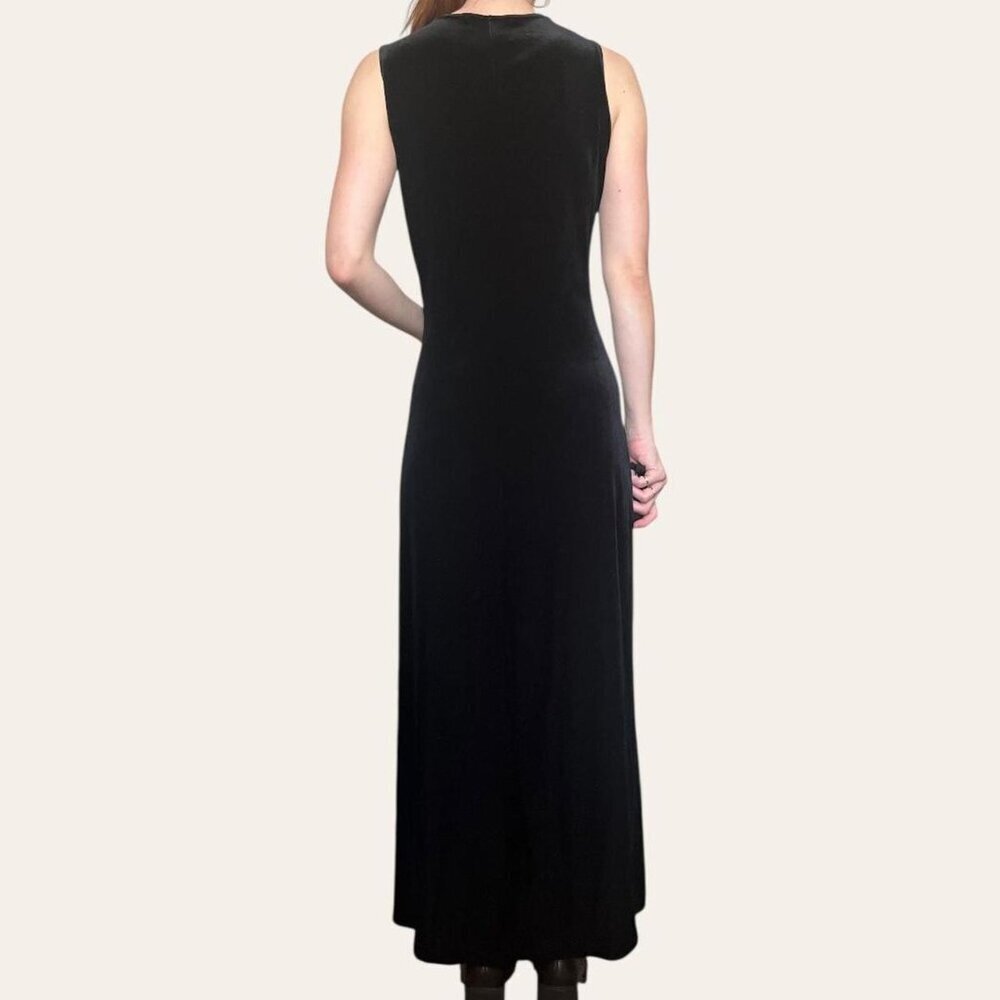 Ronni Nicole Ouida 80s/90s vintage black velvet glitter floral maxi dress small - Picture 4 of 6